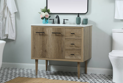 36 inch Single bathroom vanity in natural oak