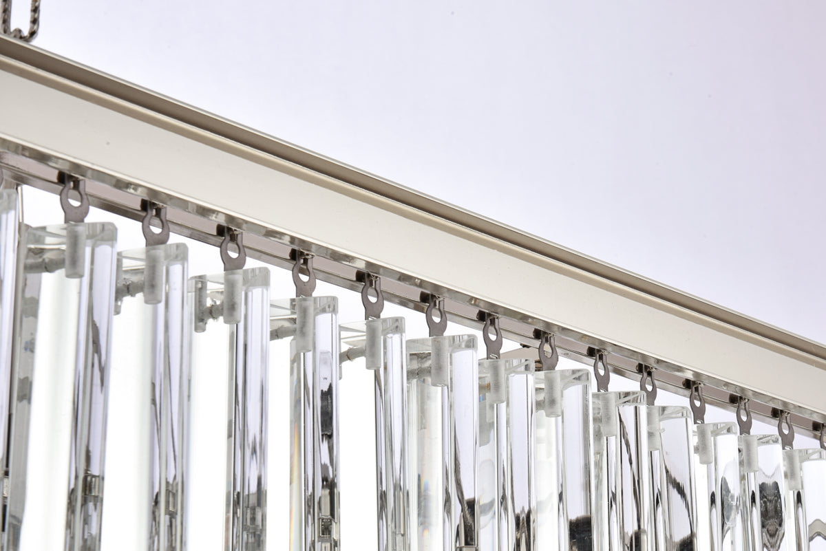 Sydney 34 inch square crystal chandelier in polished nickel