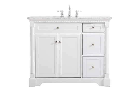 42 inch Single bathroom vanity in  White