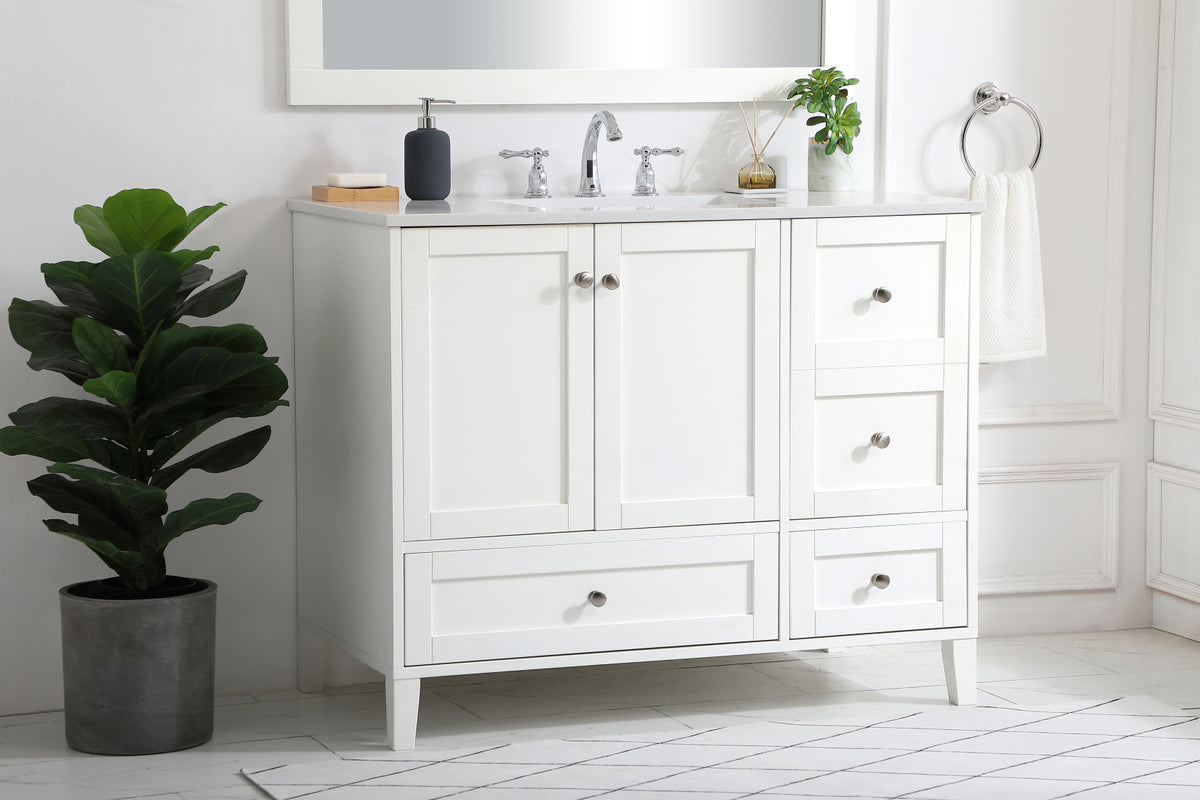 42 inch Single Bathroom Vanity in White