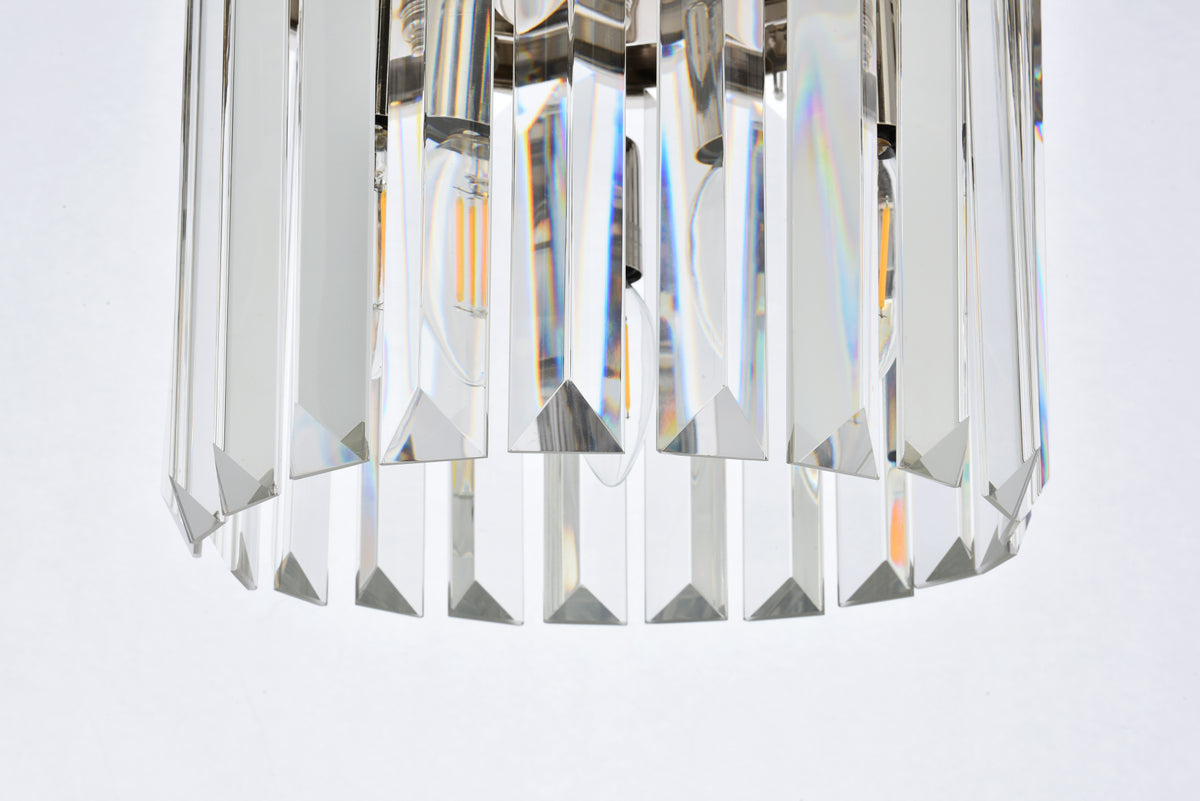 Sydney 3 light polished nickel Pendant Clear Royal Cut Crystal