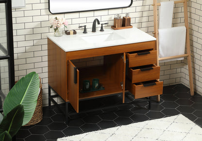 42 inch Single bathroom vanity in teak