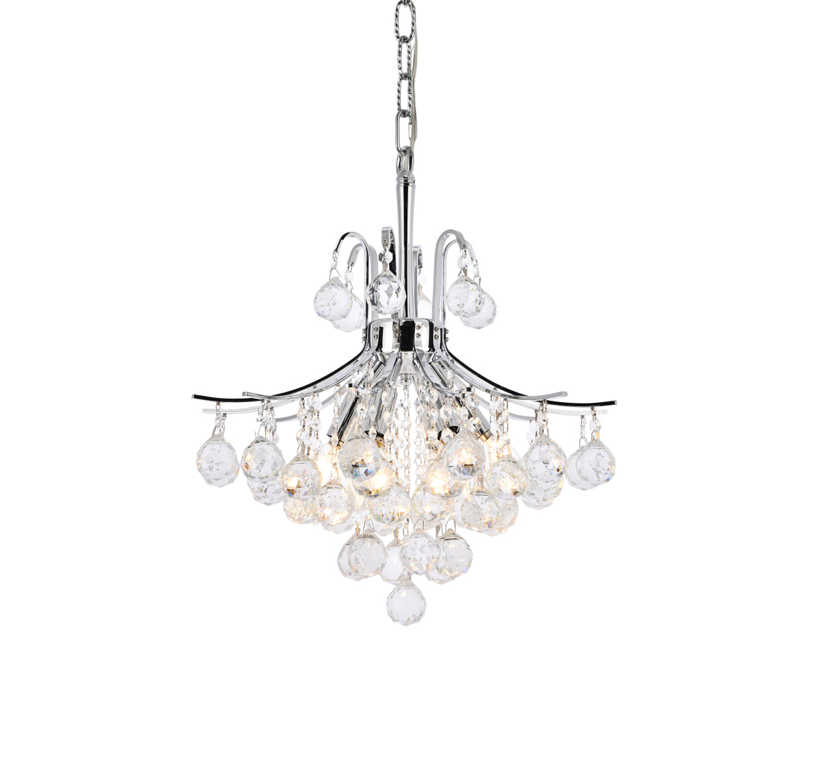 Toureg 6 light Chrome Pendant Clear Royal Cut Crystal
