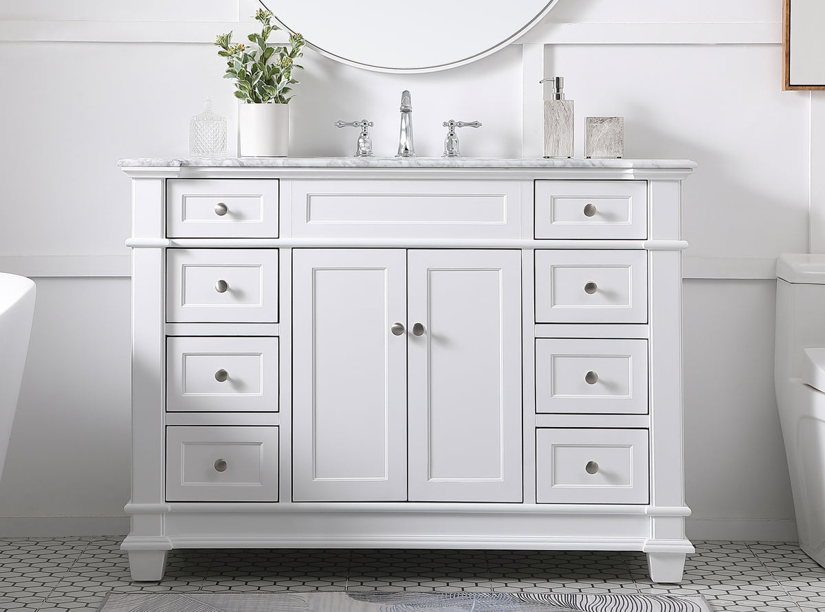 48 inch Single Bathroom Vanity set in White