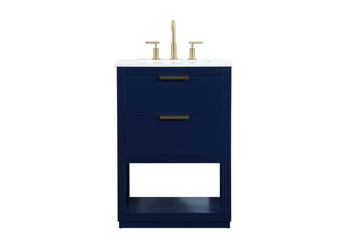 24 inch Single bathroom vanity in blue
