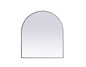 Metal Frame Arch Mirror 27x30 Inch in Silver