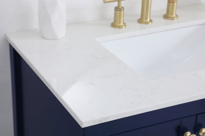 36 inch Single Bathroom Vanity in Blue