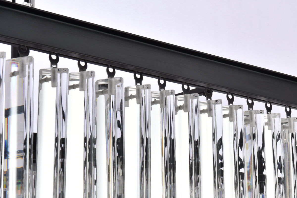 Sydney 34 inch square crystal chandelier in matte black