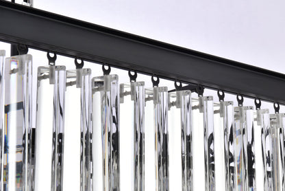 Sydney 34 inch square crystal chandelier in matte black