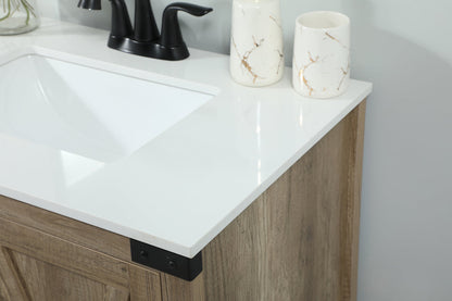 30 inch Single bathroom vanity in natural oak