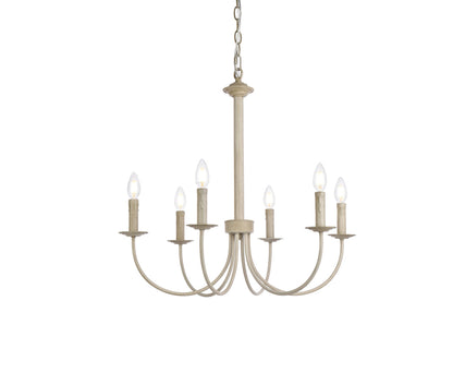 Brielle 6 lights pendant in weathered dove