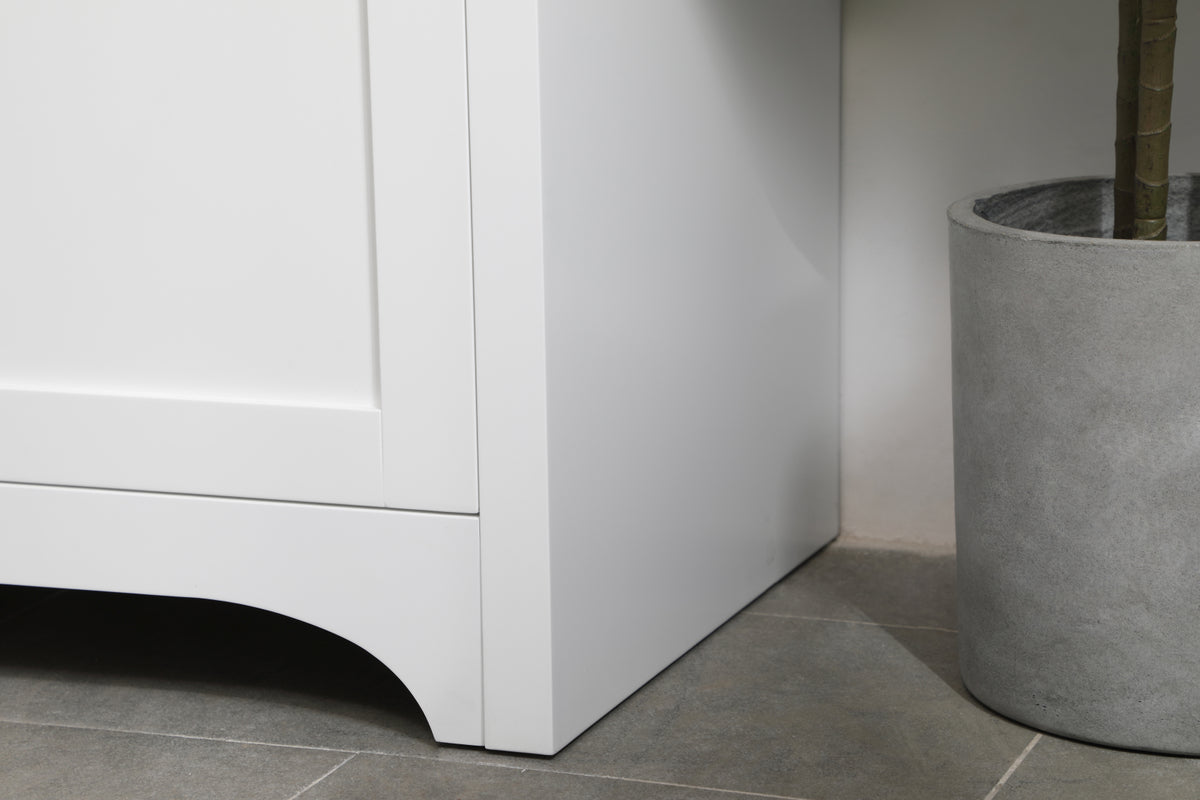 30 inch Single Bathroom Vanity in White with Backsplash