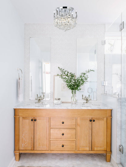 Corona 6 light Chrome Flush Mount Clear Royal Cut Crystal