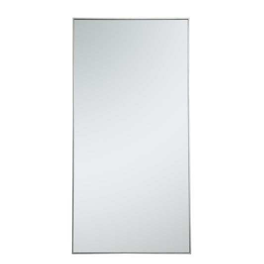 Metal frame rectangle mirror 36 inch in silver