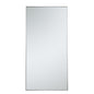 Metal frame rectangle mirror 36 inch in silver