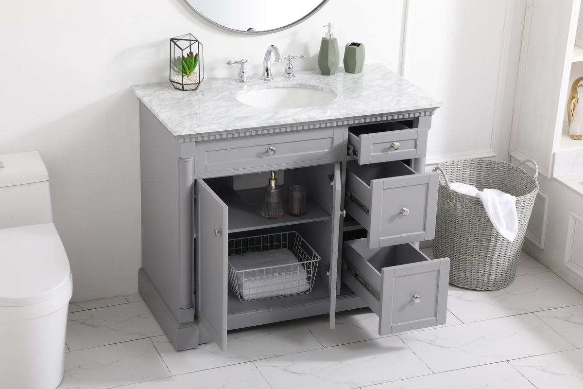 42 inch Single bathroom vanity in  Grey