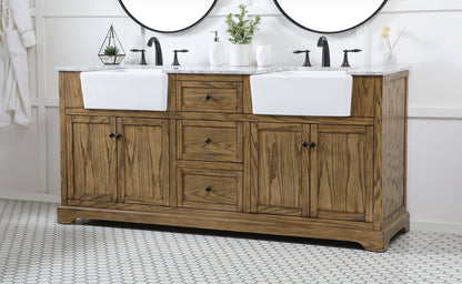 72 inch double bathroom vanity in driftwood