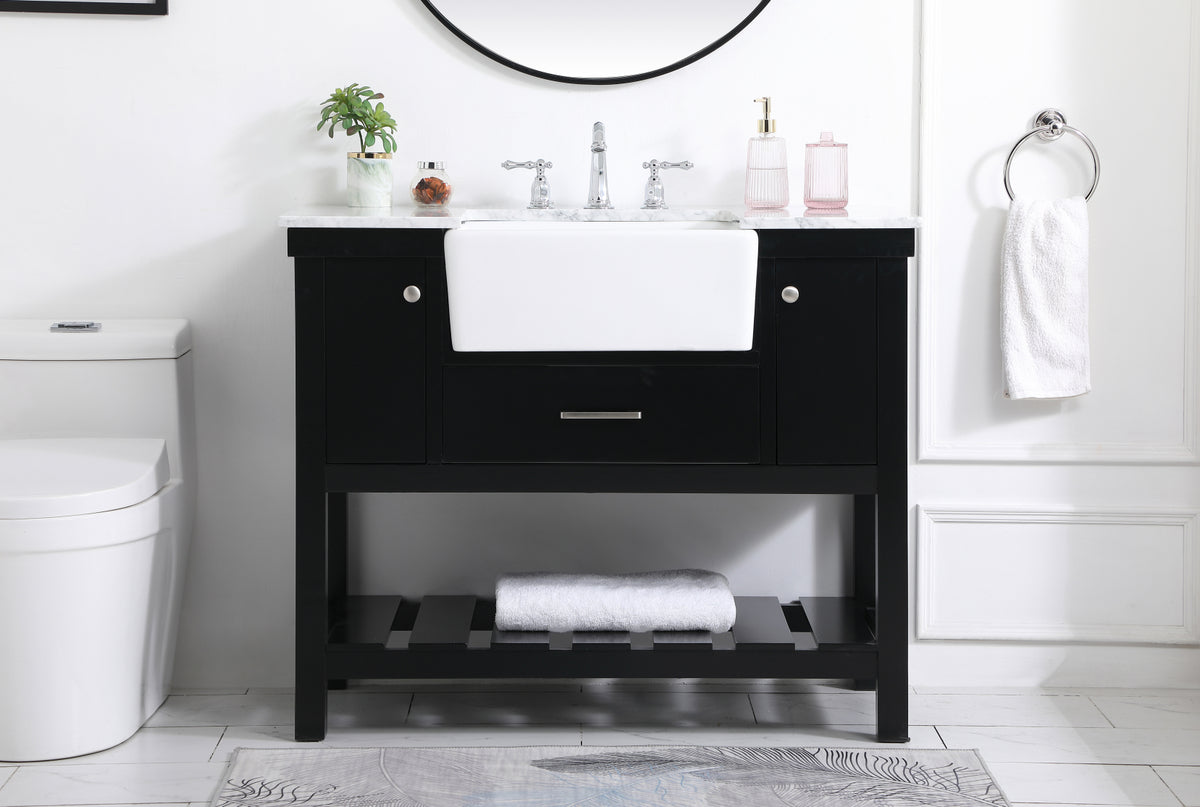 42 inch Single bathroom vanity in black