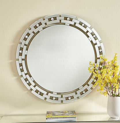 Sparkle 36 in. Contemporary Round Mirror in Clear
