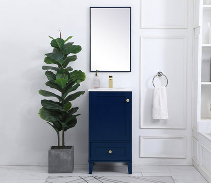 18 inch Single Bathroom Vanity in Blue