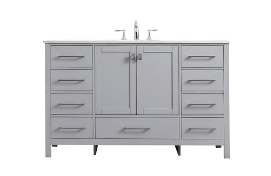 54 Inch SIngle Bathroom Vanity In Grey