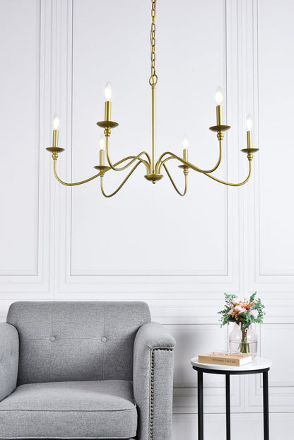 Rohan 6 lights brass chandelier
