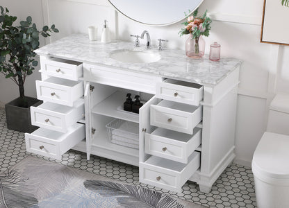60 inch Single Bathroom Vanity set in White