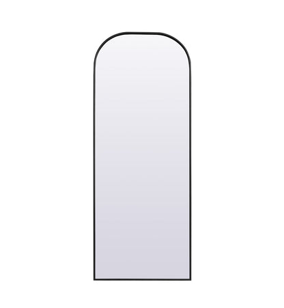 Metal Frame Arch Full Length Mirror 28x74 Inch in Black