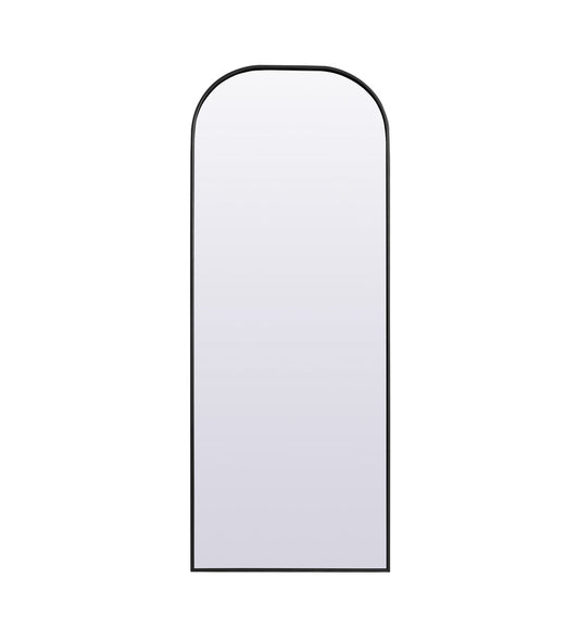 Metal Frame Arch Full Length Mirror 28x74 Inch in Black