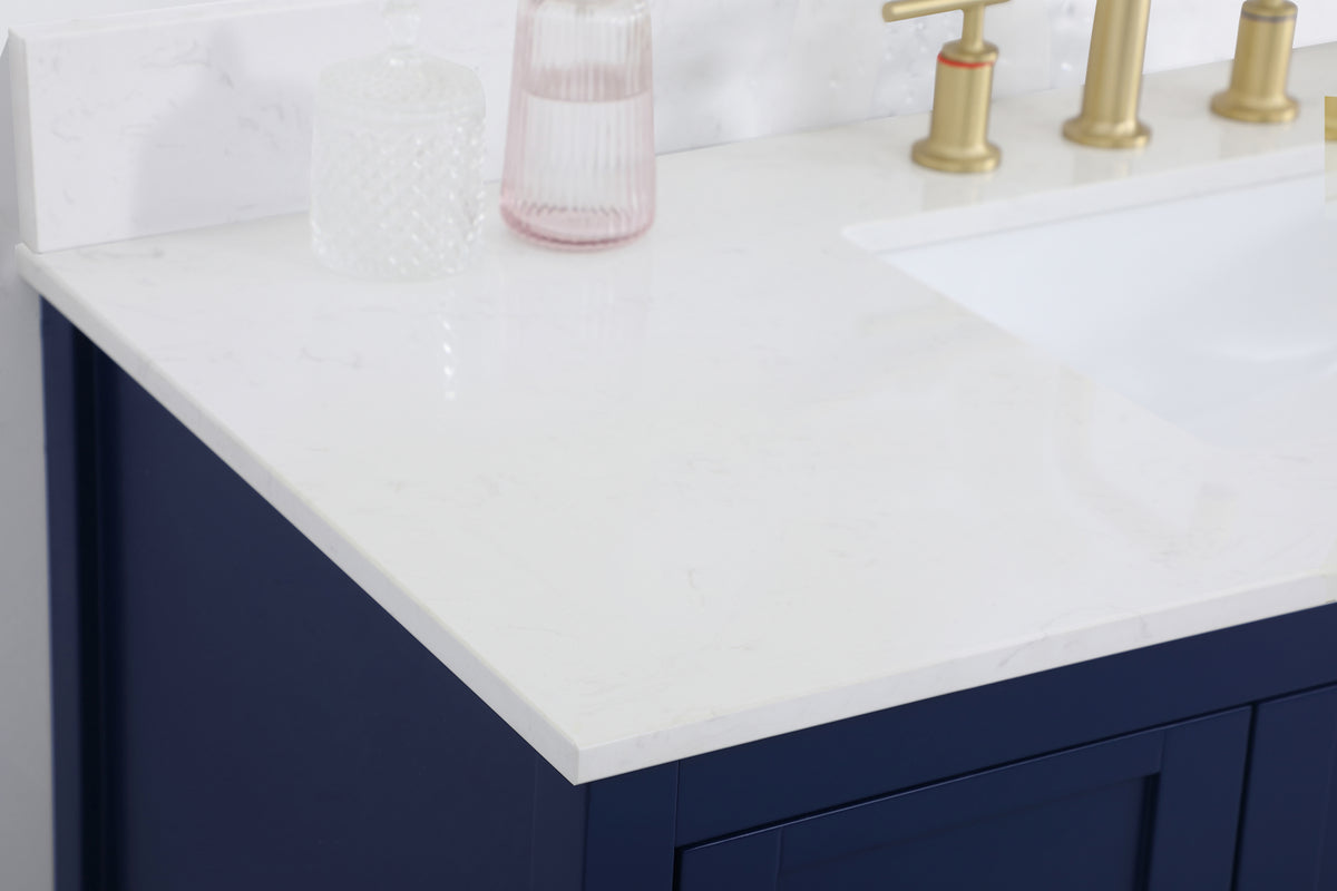 48 inch Single Bathroom Vanity in Blue with Backsplash