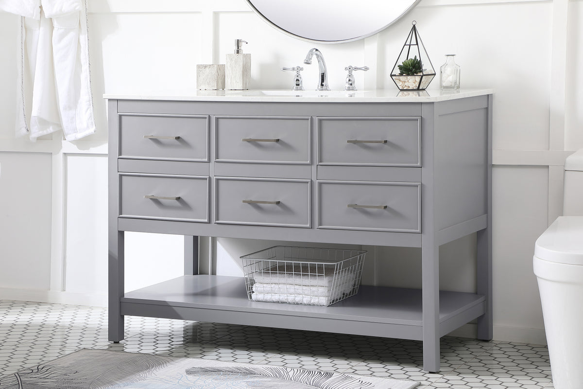 48 inch Single bathroom vanity in gray
