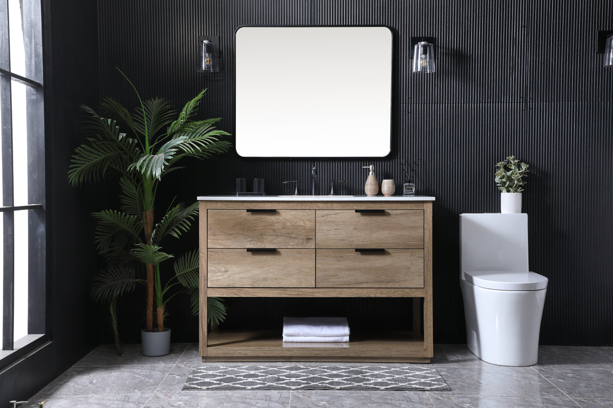 48 Inch SIngle Bathroom Vanity In Natural Oak