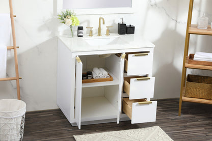 36 inch Single bathroom vanity in white