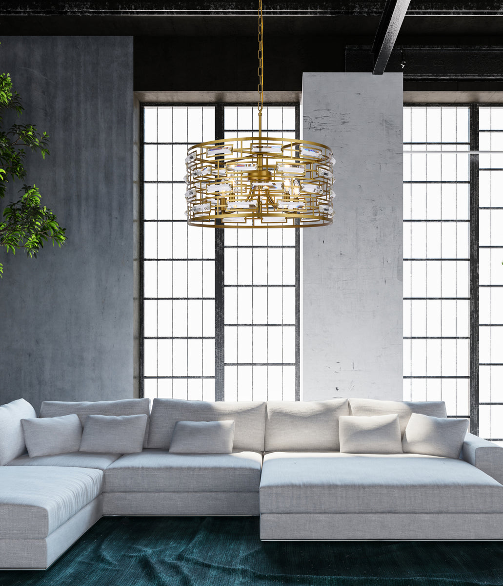 Kennedy 24 inch pendant in brass