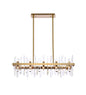 Serena 36 inch crystal rectangle chandelier in satin gold