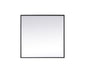 Metal Frame Square Mirror 24 inch in Black