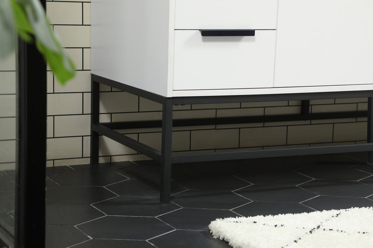 60 inch Single bathroom vanity in white