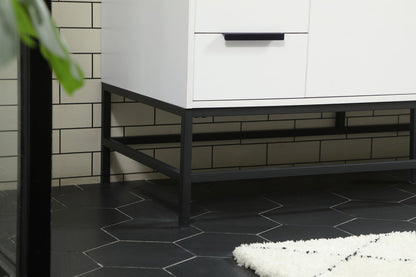 60 inch Single bathroom vanity in white