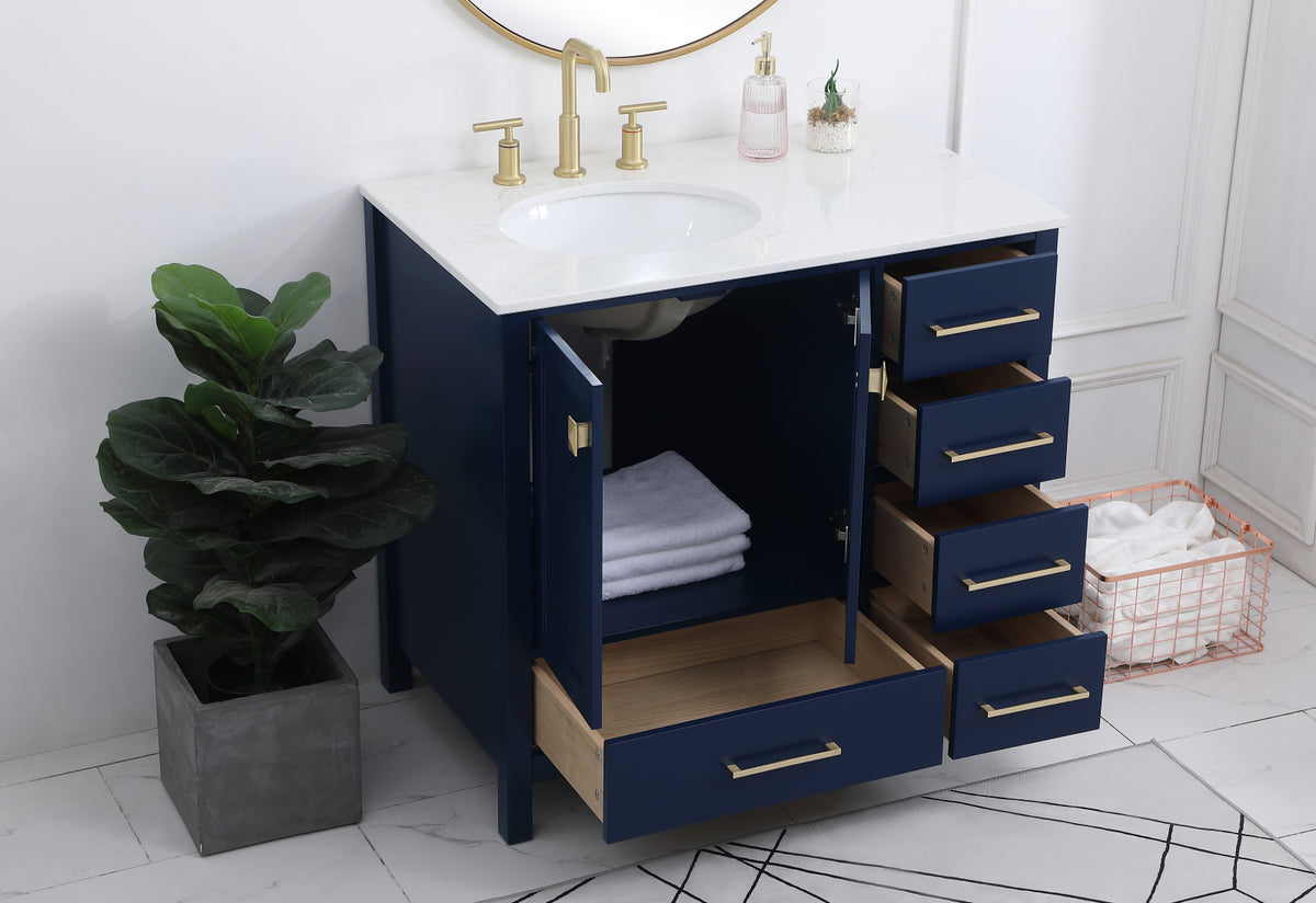 36 inch Single Bathroom Vanity in Blue