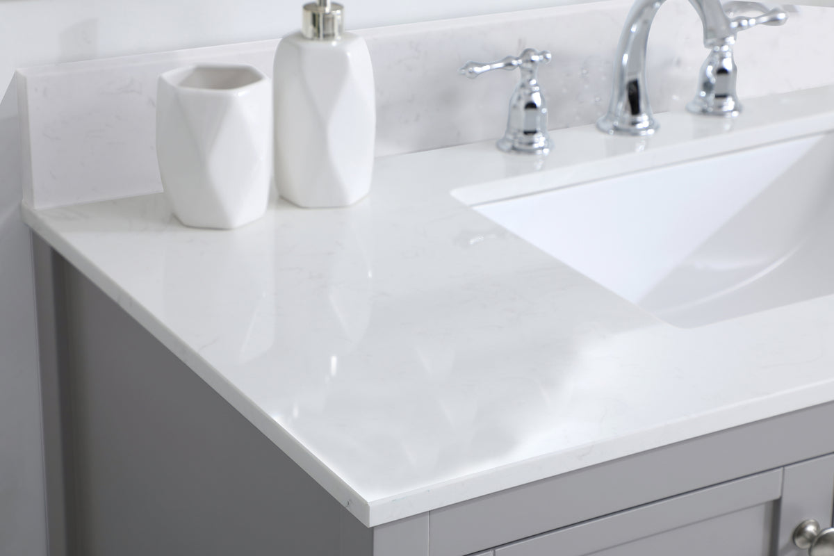 42 inch Single Bathroom Vanity in Gray with Backsplash