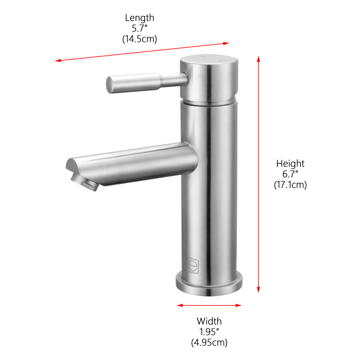 Mia Single Hole Single Handle Bathroom Faucet in Brushed Nickel