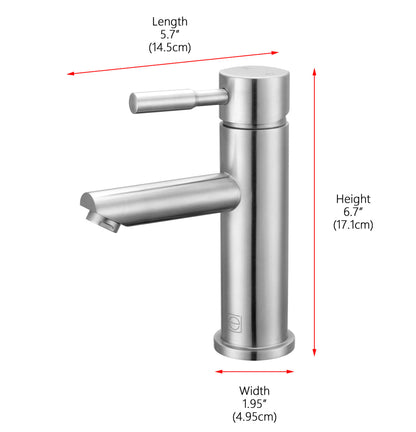 Mia Single Hole Single Handle Bathroom Faucet in Brushed Nickel