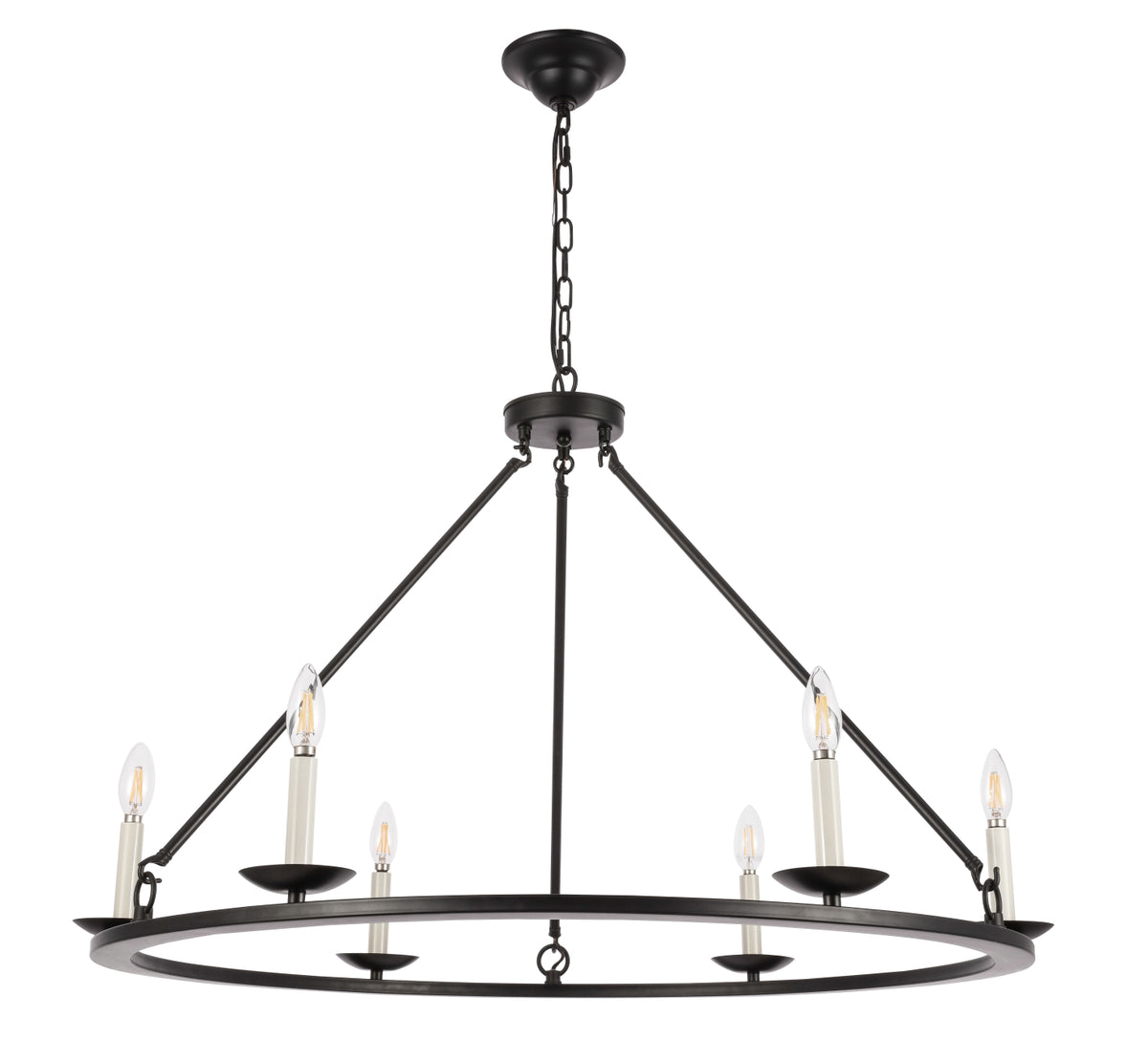 Maine 6 light Black chandelier