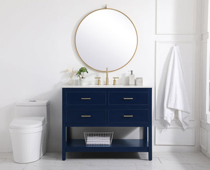 42 inch Single bathroom vanity in blue