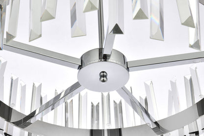 Serephina 25 inch crystal round pendant light in chrome