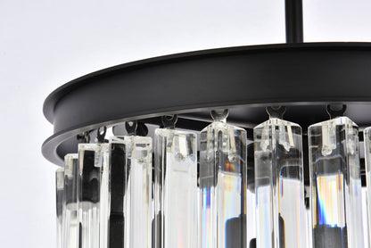 Sydney 3 light Matte Black Pendant Clear Royal Cut Crystal