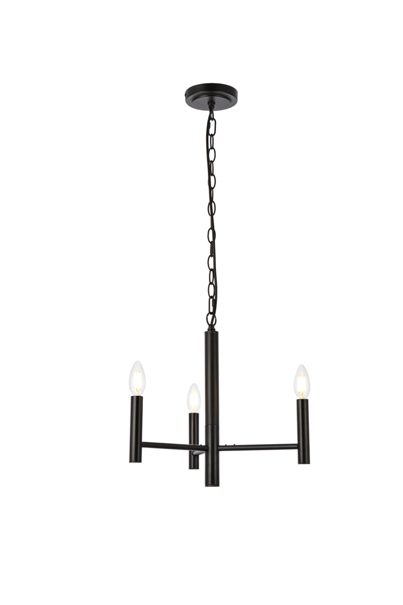 Carmella 3 lights pendant in black