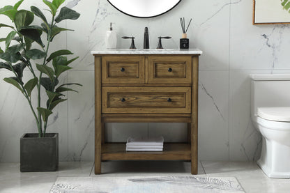 30 inch Single bathroom vanity in driftwood