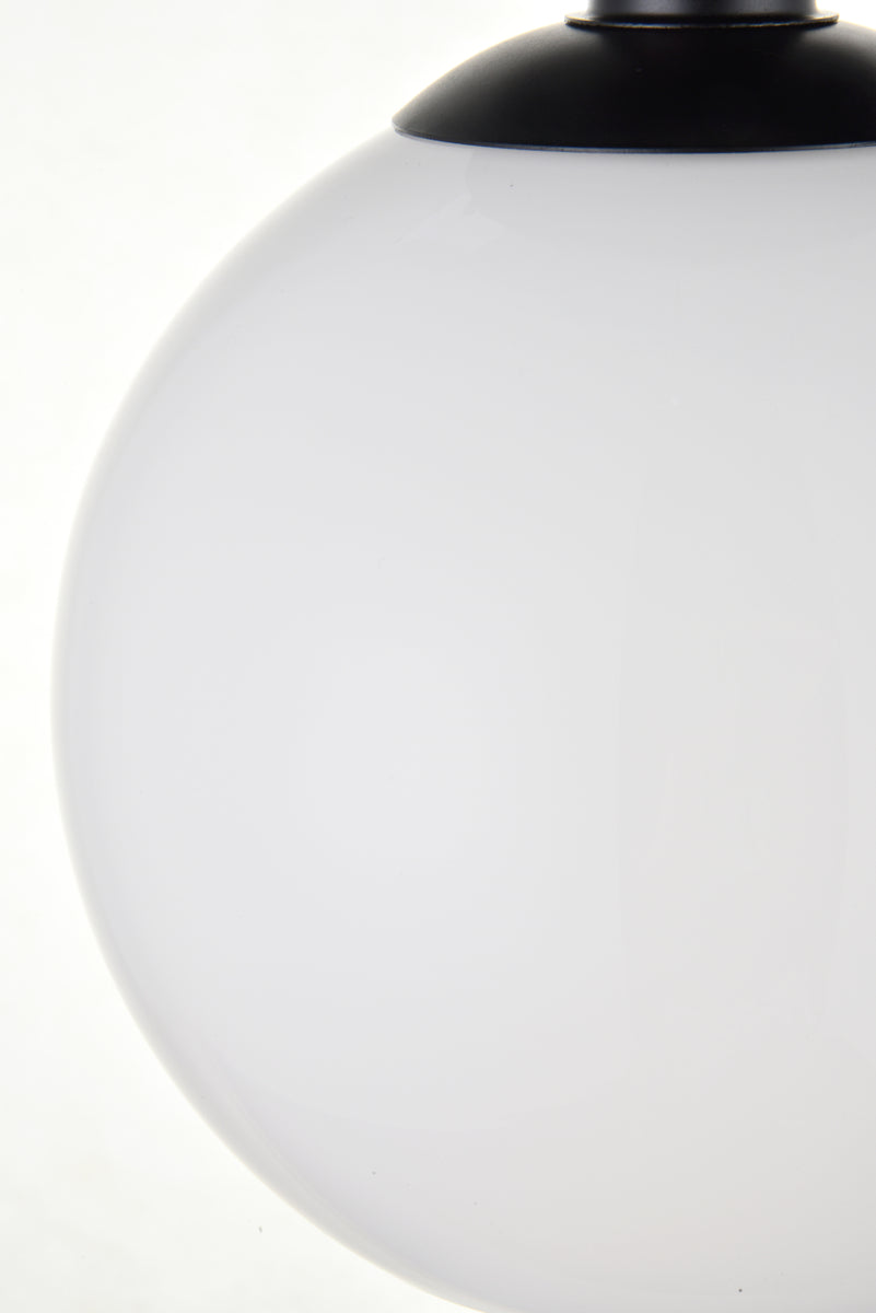 Baxter 1 Light Black Flush Mount With Frosted White Glass