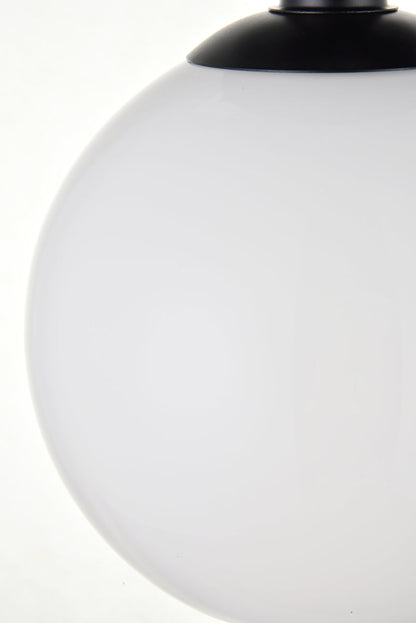 Baxter 1 Light Black Flush Mount With Frosted White Glass